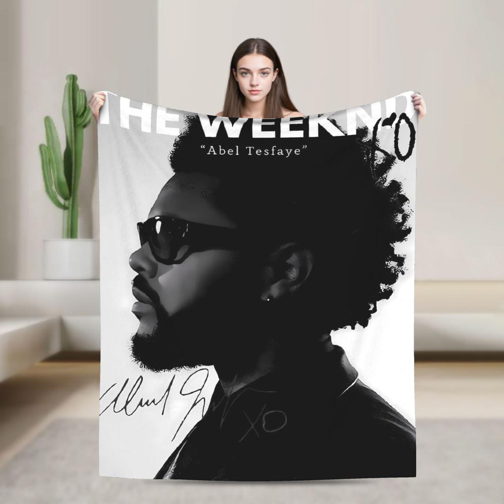 The Weeknd XO Album Flannel Blanket  Super Warm Throw Blanket for Home Decor Camping Pattern Bedspread Sofa Bed Cover