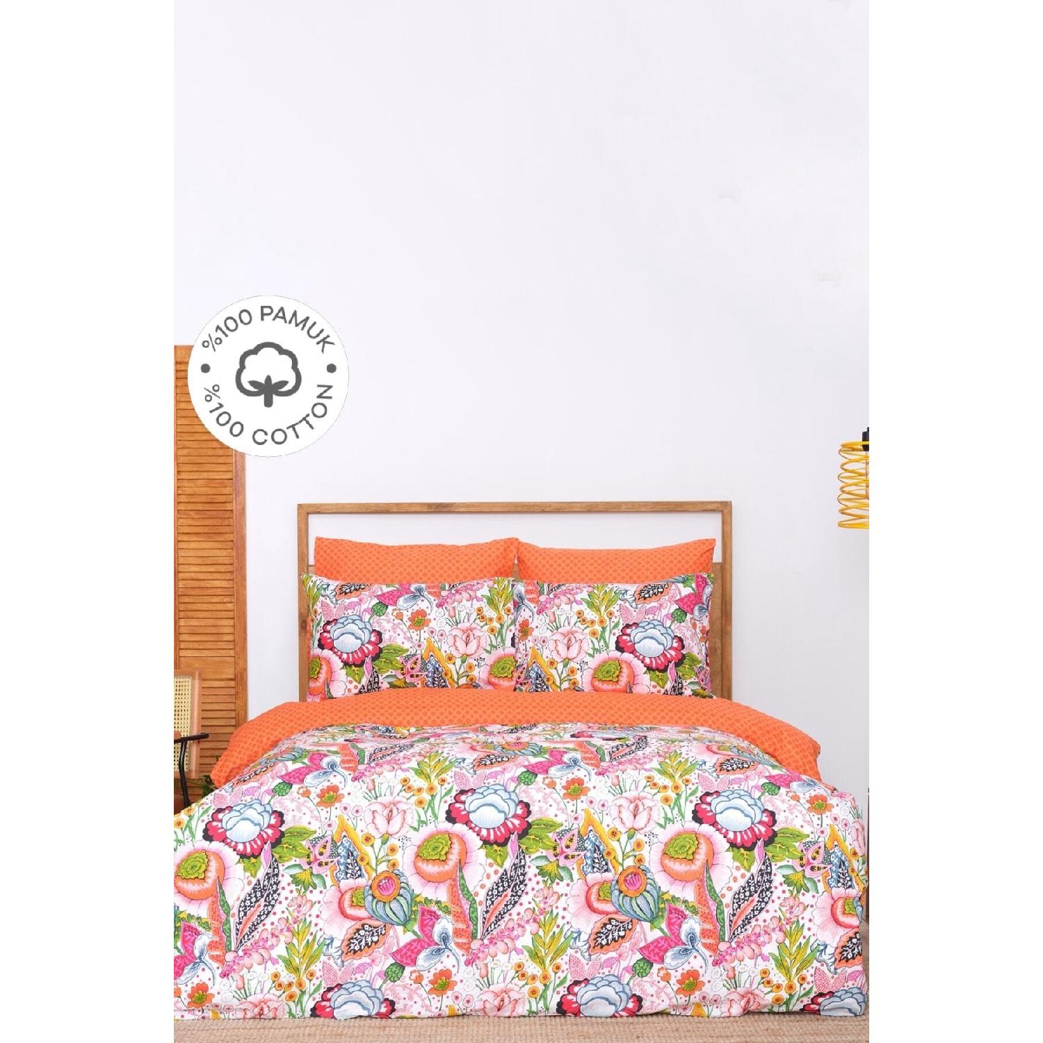 

Двойной пододеяльник и подушка из 100% хлопка Mitsy Orange