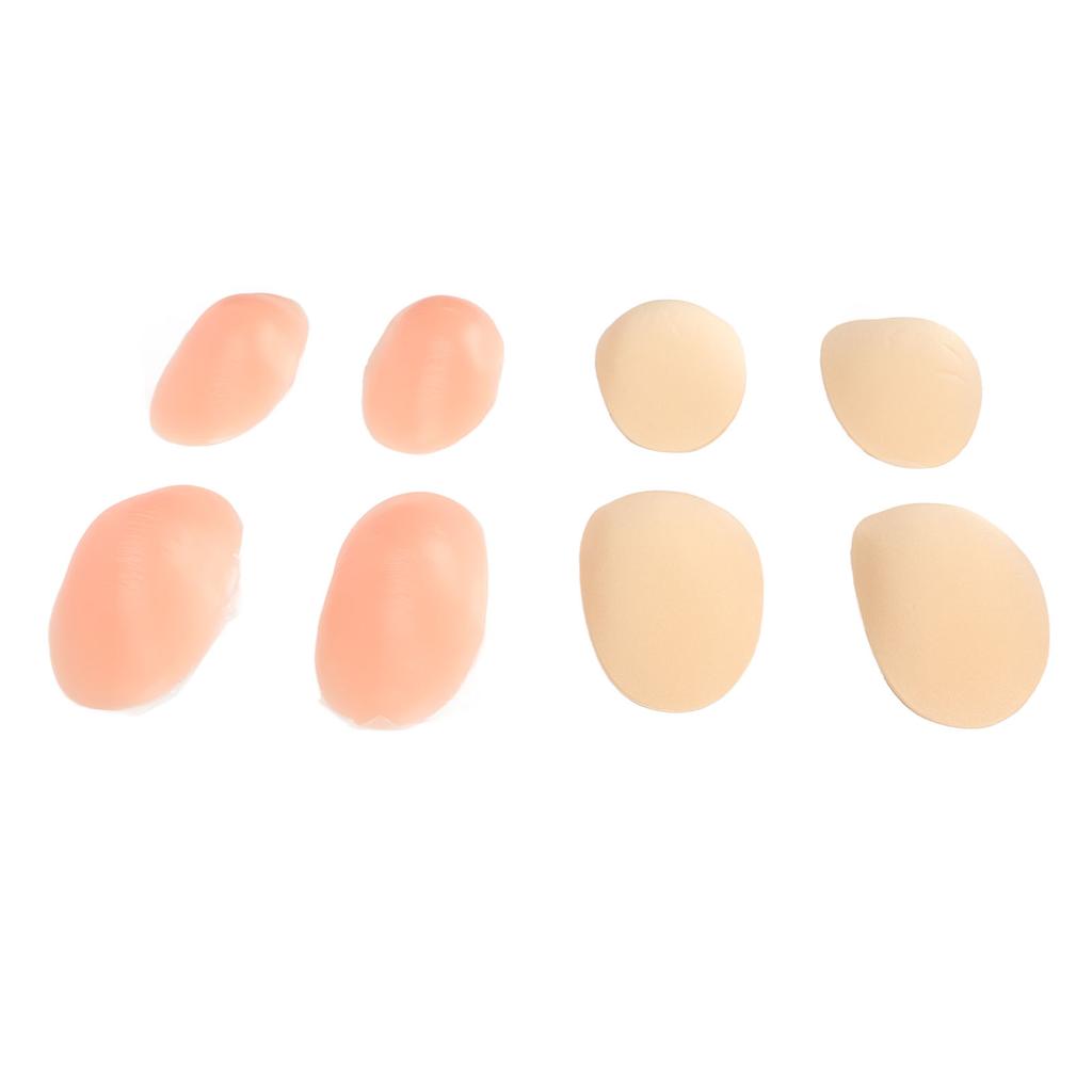 4 Pairs Shoulder Push Up Pads Silicone Sponge Adhesive Breathable Slip Resistance Reusable Shoulder Enhancer