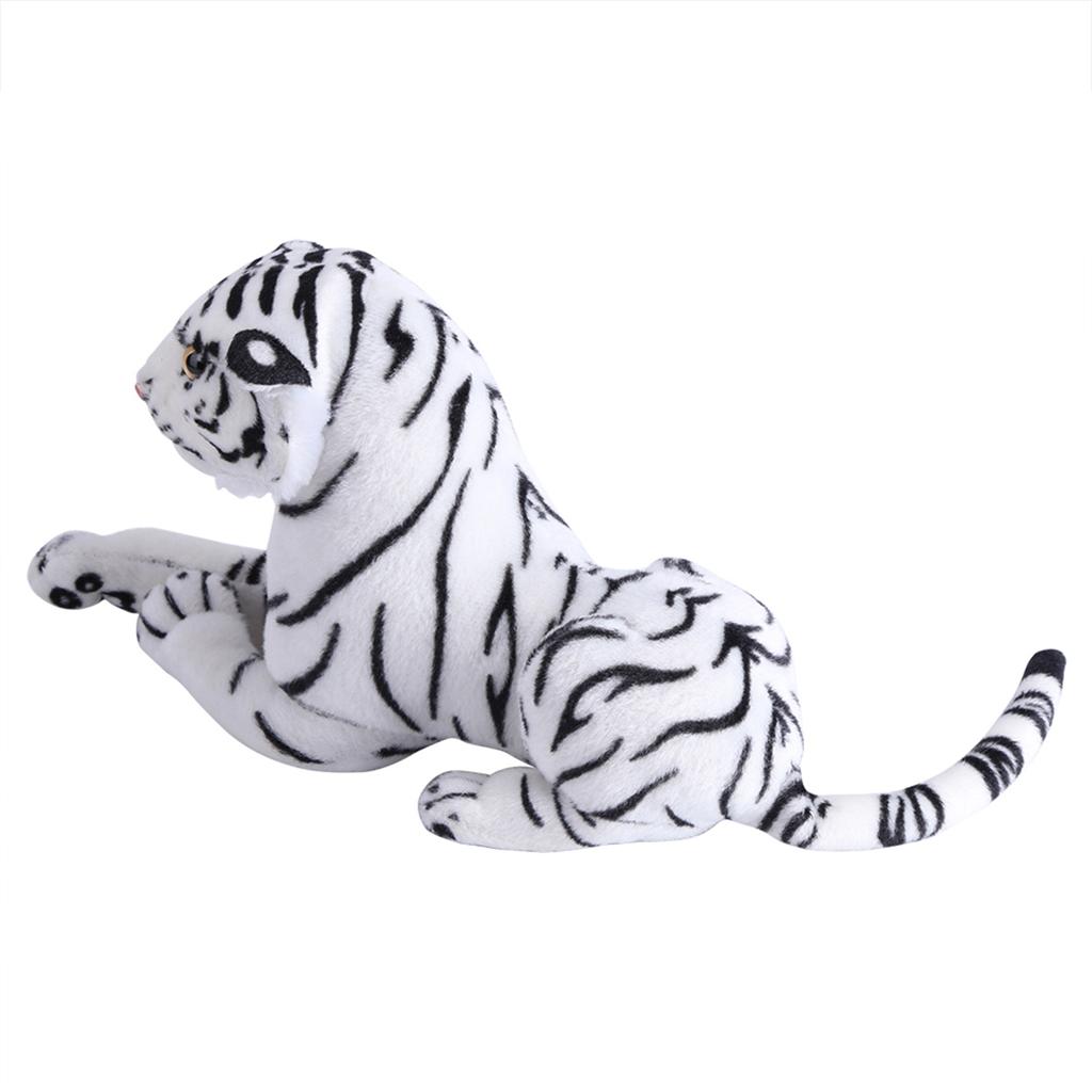 Artificial Tiger Plush Animal Realistic Big Cat White Soft Stuffed Toy Pillow
