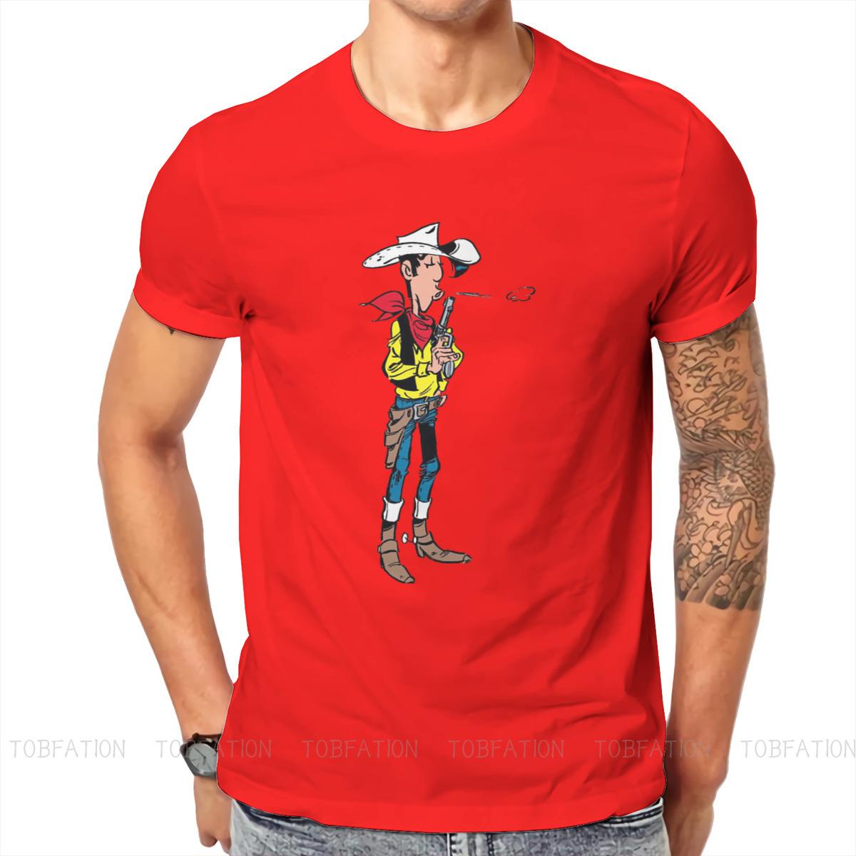 

Футболка з мультяшним персонажем Lucky Luke Альтернатива Harajuku Високоякісна футболка з вирізом великого розміру Одяг унісекс унісекс 4XL