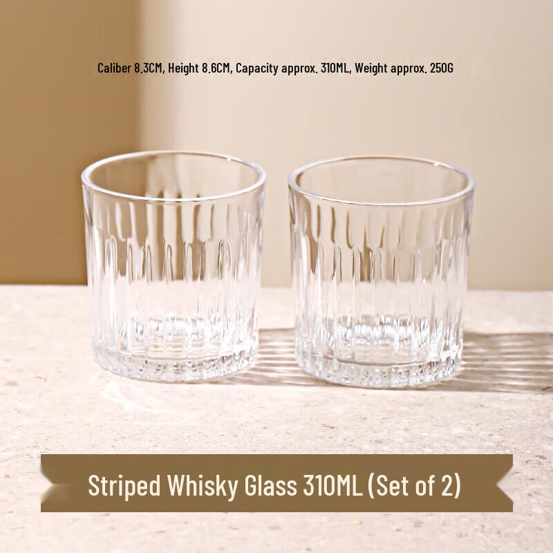 Zhuopu Classical Striped Whiskey Glass Set