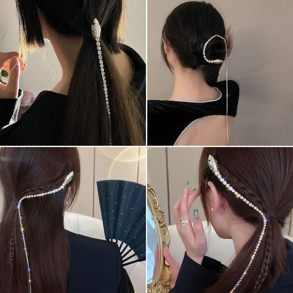 Fermacapelli Scintillante Copricapo Serpente Fermagli per Capelli a Forma di Serpente Materiale in Lega Fermaglio per Capelli Accessorio alla Moda per Ogni Occasione