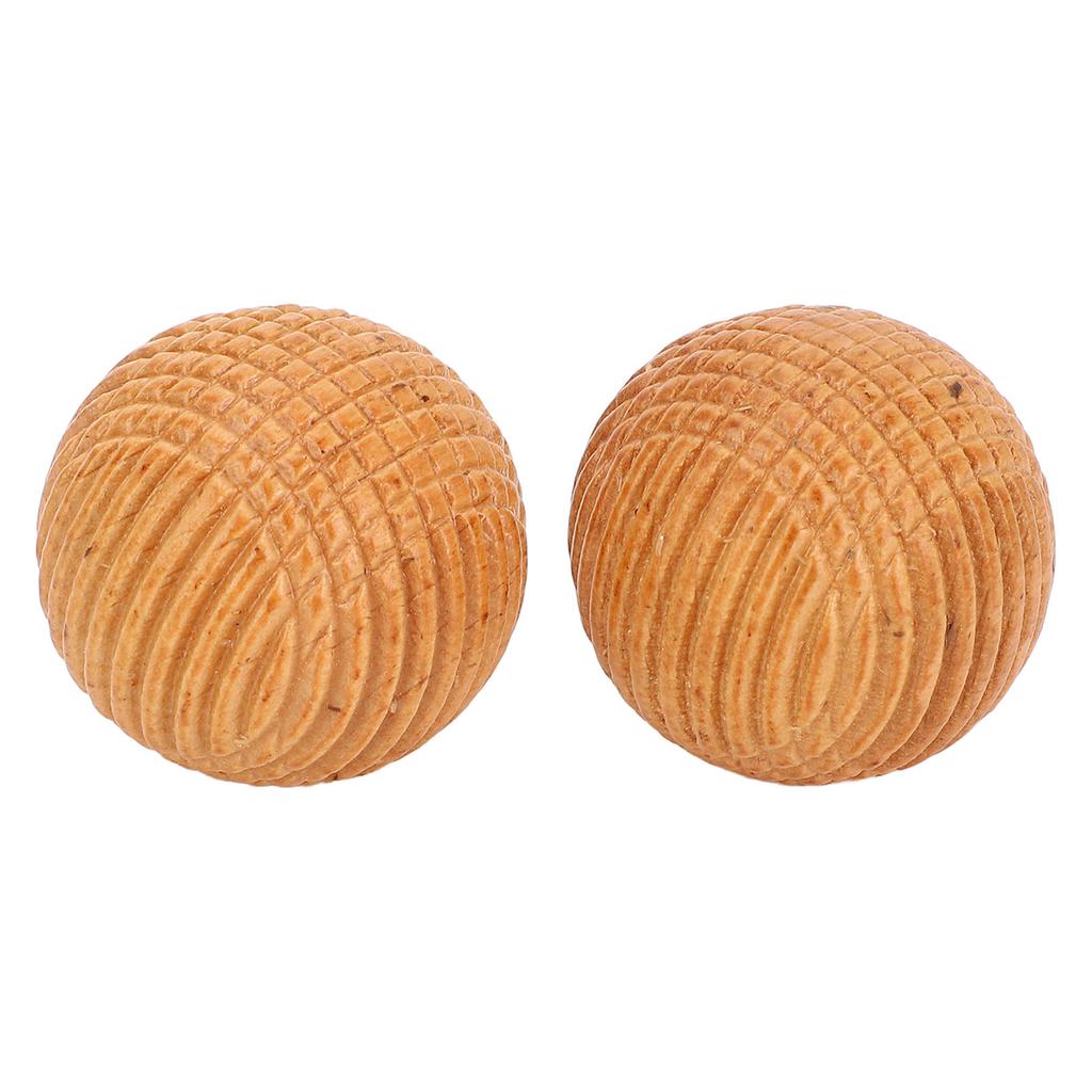 2 Pcs Wooden Hand Exercise Balls Ergonomic Relaxation Textured Lightweight Palm Massage Balls for