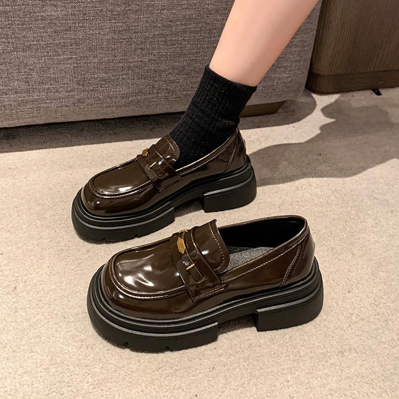 Fashion 2024 Spring Autumn Women's Elegant Round Head Wear Resistant Fashion Shallow Square Toe Thick High Heel Women Mary Jane Shoes