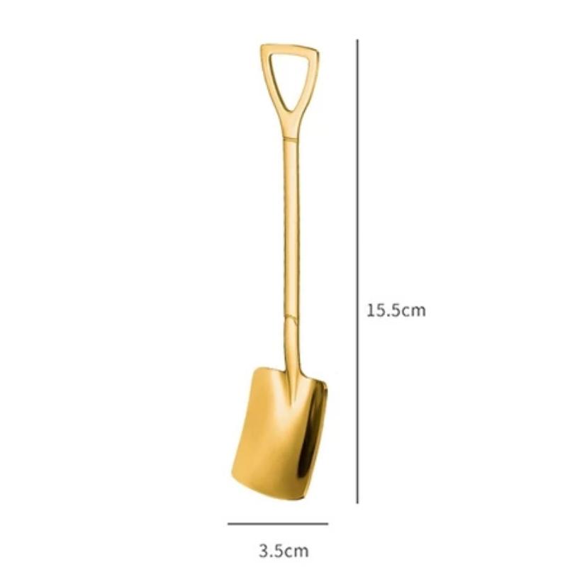 Stainless Steel Shovel Spoons Lightweight Portable Creative Food Safe for Ice Cream Travel Office Snack Time