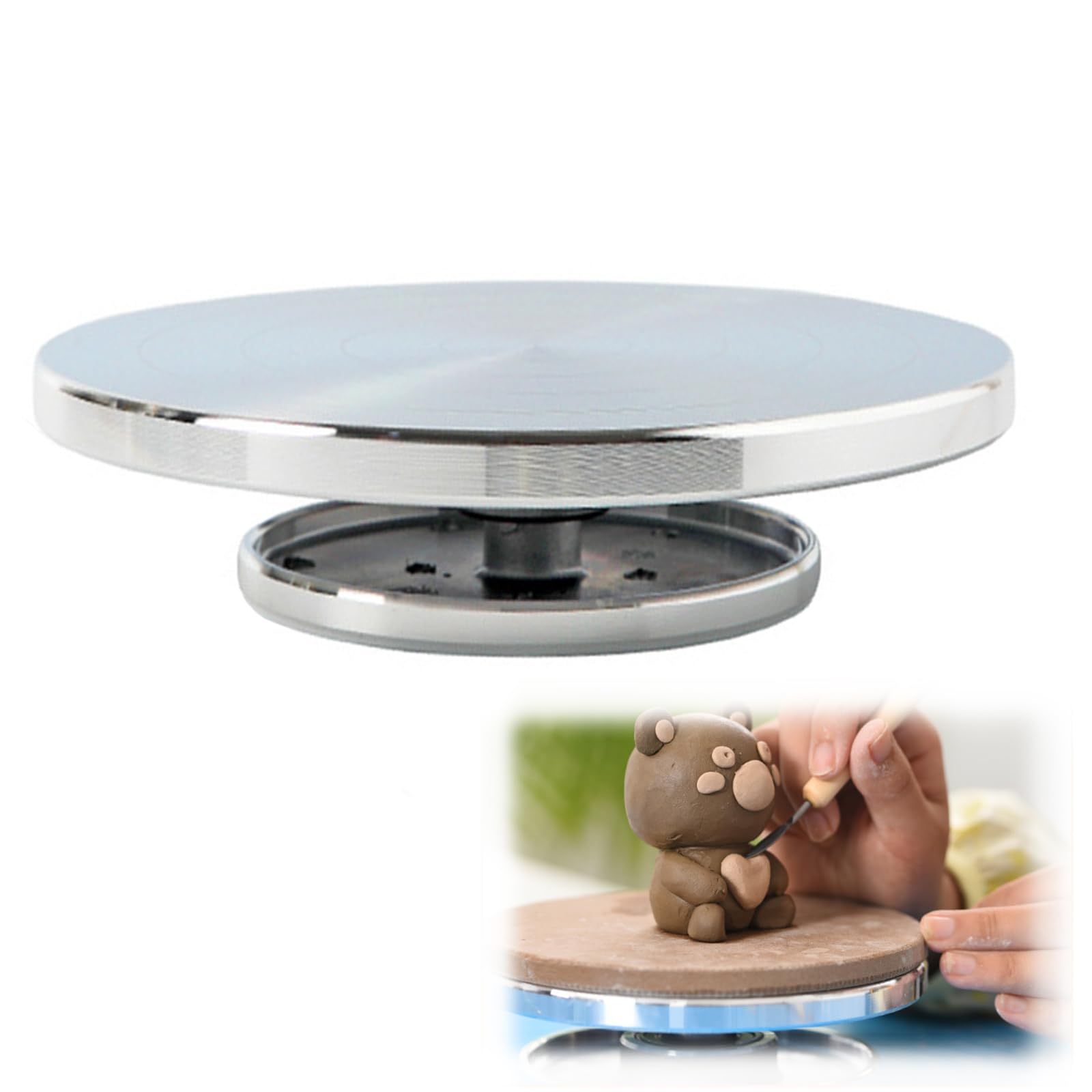 

LKCCTK Rotating Swivel Stand Turntable for Small Pottery Sculpting for Home Sculpting and Pottery Workshops 360° Clay, Ceramic, Crafts, Tool,