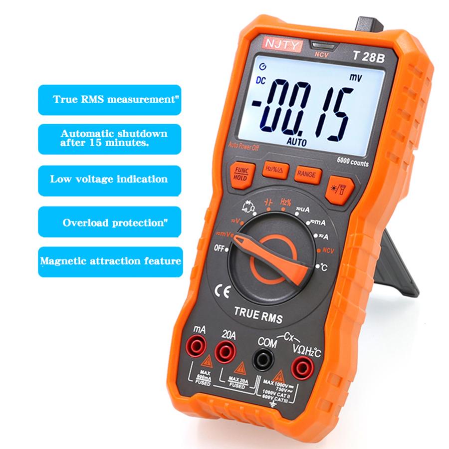 NJTY T28B Multimeter Hochpräzises Digitaldisplay Haushaltselektriker-Multifunktionsmessgerät