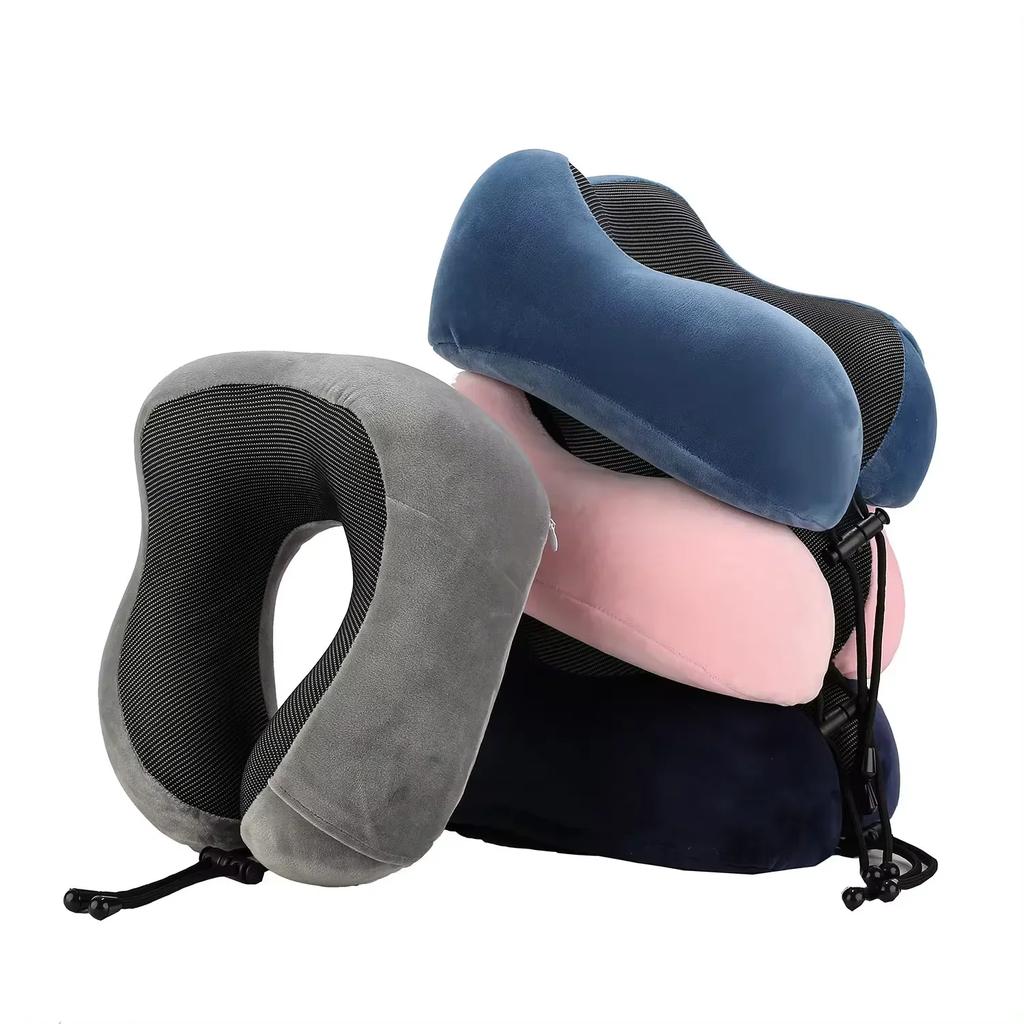 Memory Foam Neck Pillow Travel Pillow Portable Slow Recovery U-Shaped Print Pillow Comfortable Supportive Home Travel Essential