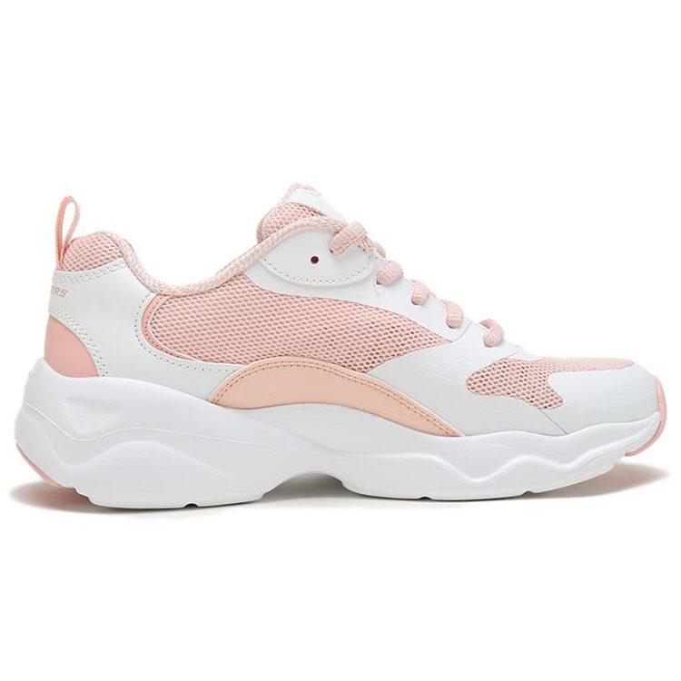 Skechers D Lites Low Running Shoes White/Pink Women's 88888415-WPK