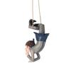 Resin Swinging Elf Figurine Hanging Resin Garden Statue Outdoor Elf Sculpture  For Garden