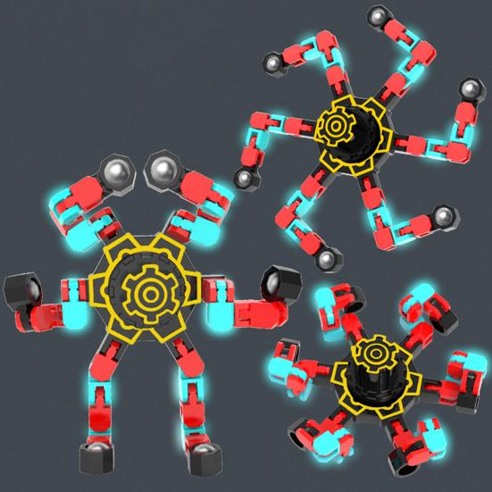 Deformation Fidget Spinner Portable Stress Relief Fingertip Mechanical Gyro Toy Kids Teens Adults Decompression Luminous Spinning Top Toy
