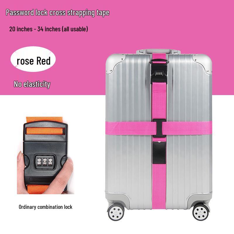 Explosion-Proof Customs Lock Luggage Straps: Reinforced Cross-Packing Straps for Tightening Checked Baggage.