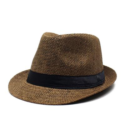 Spring and Summer Outdoor Sun Hat Men's and Women's Casual Versatile Top Hat Papyrus Woven Breathable Sun Hat Men's Jazz Hat
