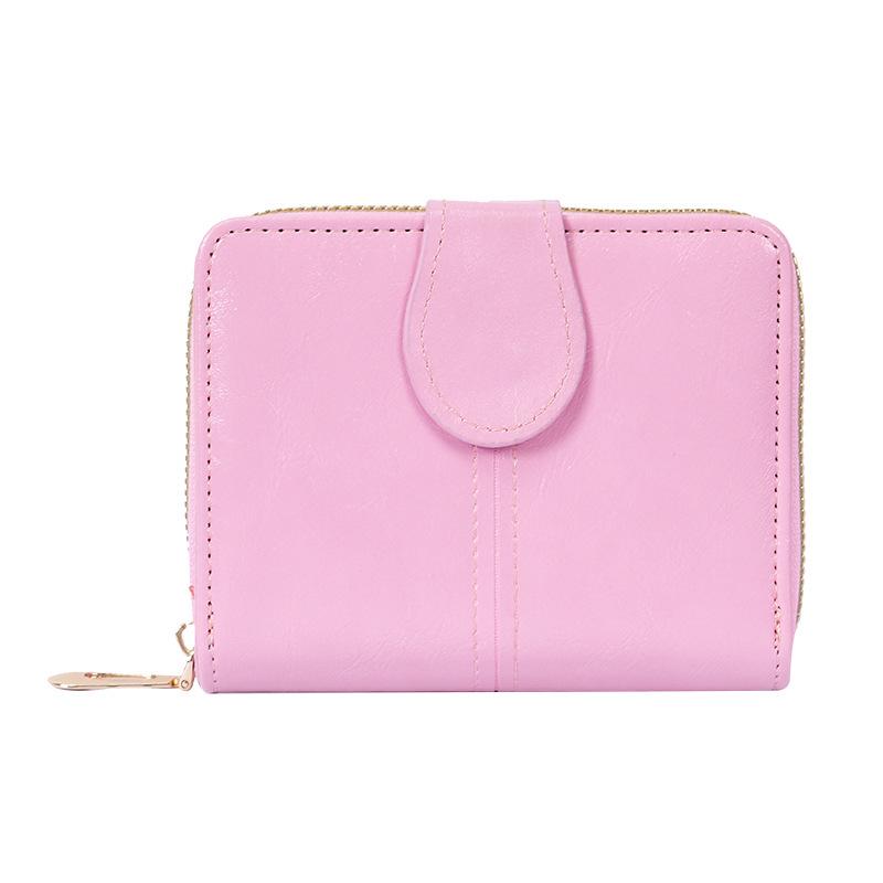 2023 Women's Retro Wax Leather Coin Purse - Small Cross-Border Wallet with Buckle