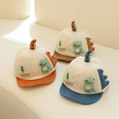 Niedlicher Dinosaurier-Baby-Baseball-Cap, atmungsaktiv, weiche Krempe, Baumwolle, für Kleinkinder, Jungen und Mädchen, Schirmmütze, Cartoon-Design, für Reisen, Kleinkinder, Sonnenhut