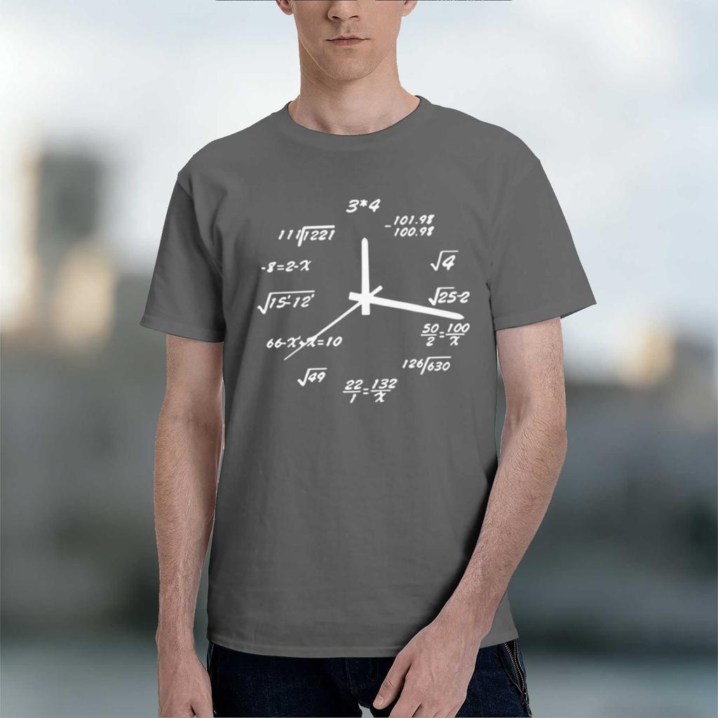 2026 New Model Unisexs Tshirt 100 Cotton Casual Funny Math Clock Print Summer Loose Oneck T Shirt For Unisex Short Sleeve Tshirt