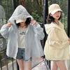 Girls Kids Lace Trim Hooded Long Sleeve Lightweight Sun Protection Outerwear