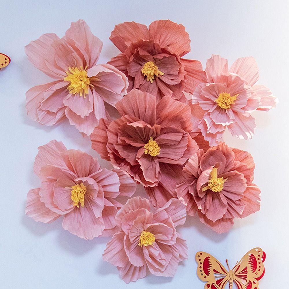 Birthday Party Wall Kindergarten Flower Three-Dimensional Flower Crepe Paper Flower DIY Background