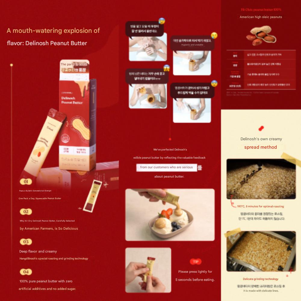 Delinosh Squeeze Peanut Butter Sticks 5 x 25g