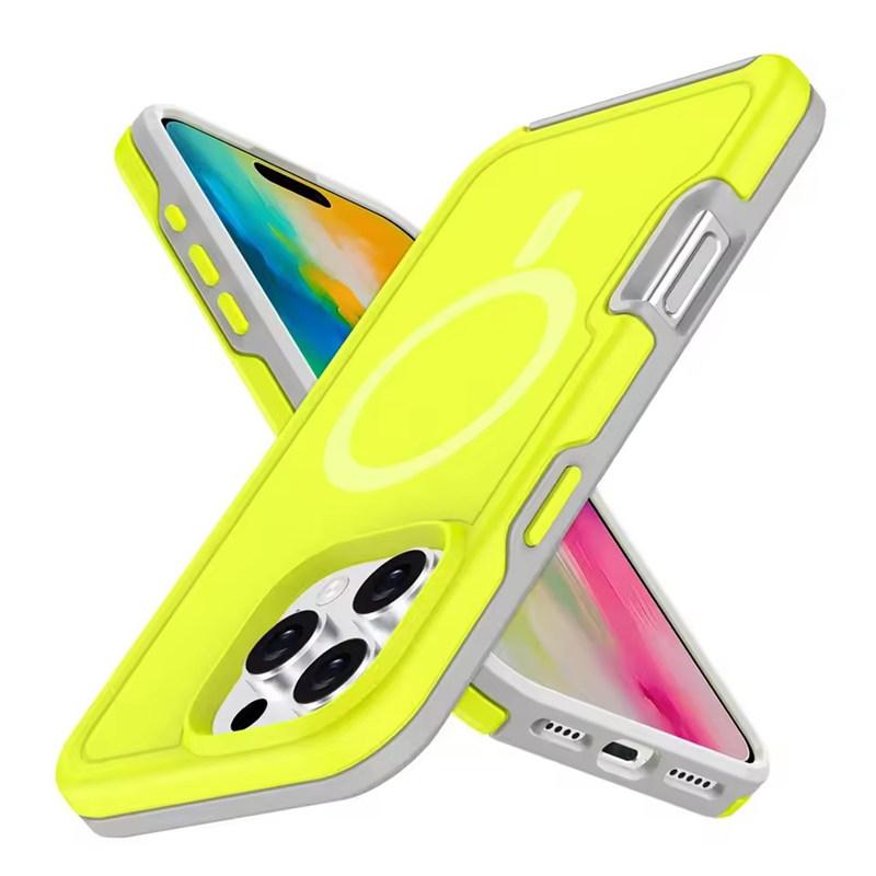 Dual Layer Protect Armour Phone Case for IPhone 16 15 14 13 12 11 Pro Max Plus Samsung S24 Ultra for Magsafe Magnetic Wireless Charge Shockproof Cover