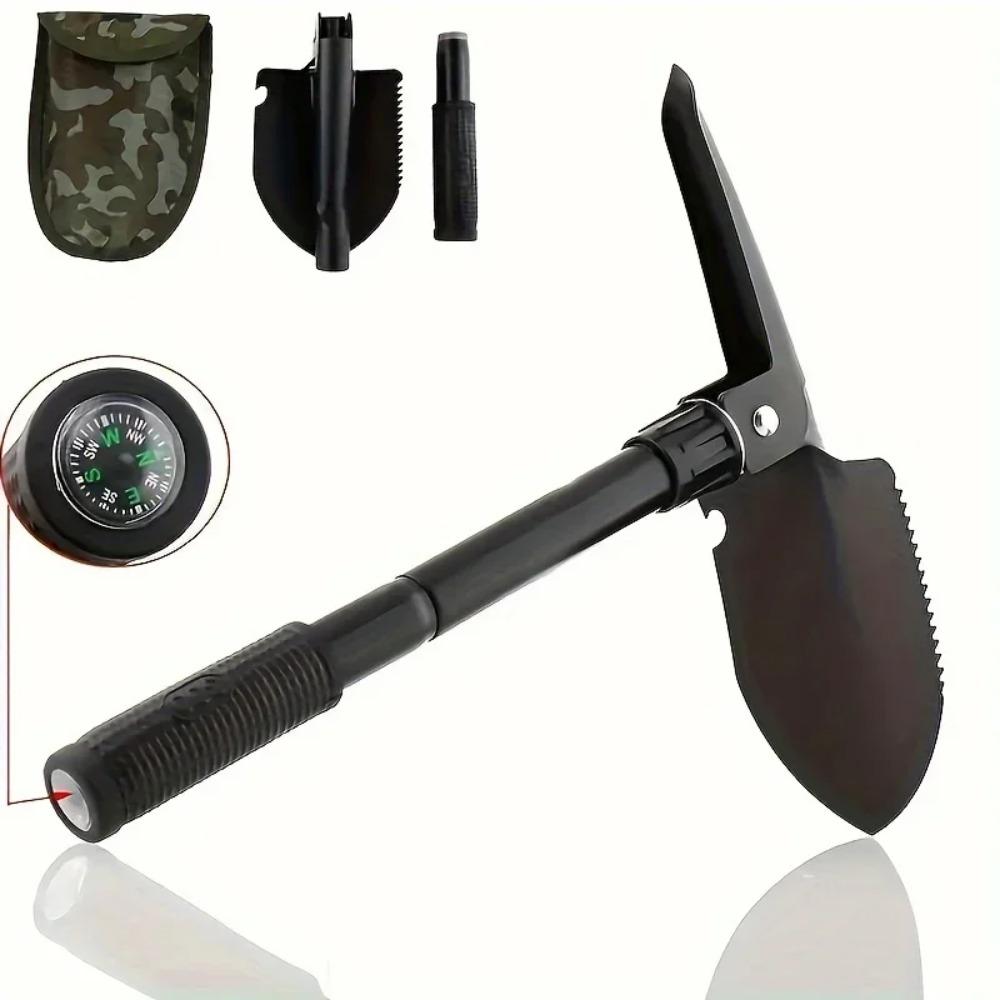 Damaly,4-in-1 Multifunctional Folding Shovel For Outdoor Survival And Camping, Durable Stainless Steel Shovel With Saw