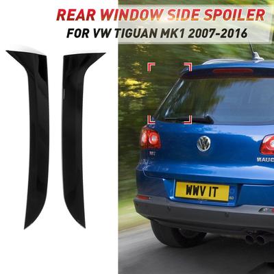 Rear Side Wing Roof Spoiler Stickers Trim Cover Gloss Black For VW Tiguan MK1 2007 2008 2009 2010 2012 2013 2014 2015