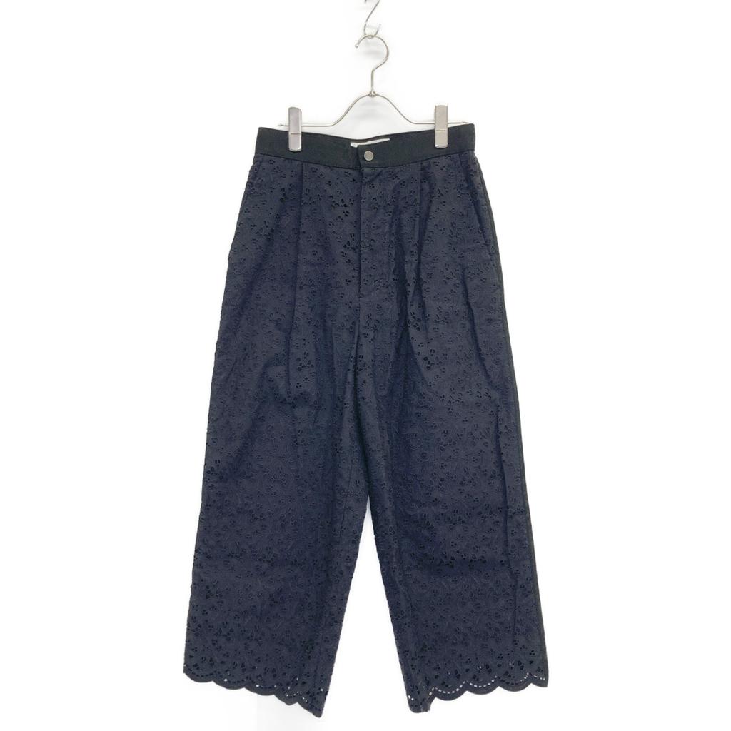 DPAREILL B1142AFP077 Black Lace Cotton Embroidered Pants Bottoms 36 blackUsed