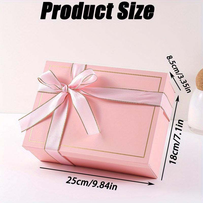 

1 шт. Подарочная коробка с лентой, свадебная коробка для подружек невесты и друзей жениха, прямоугольная подарочная коробка с крышками для ювелирных изделий, дня рождения, праздника, Дня матери 1pc розовый