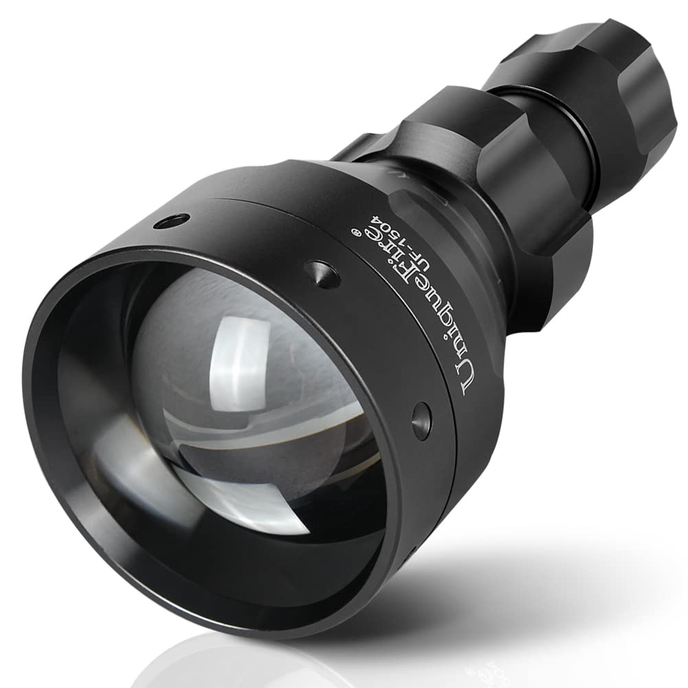 

UniqueFire UF1504 Night Vision LED Flashlight with Adjustable Focal 67mm and Infrared 1504 IR Length, T67, Light, 940/850nm (Wavelength)...