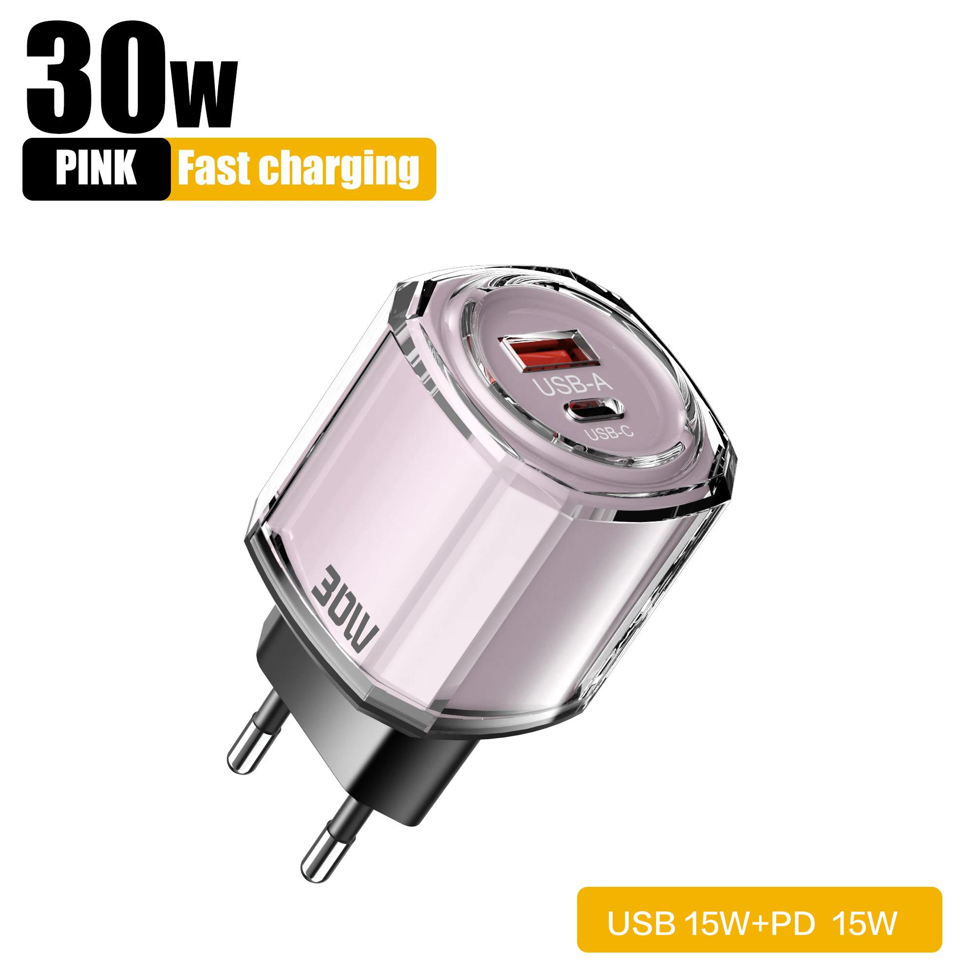 

Зарядное устройство USB Type C Быстрая зарядка PD Адаптер для зарядки мобильного телефона для iPhone Samsung Xiaomi Huawei Quick Charge 3.0 Настенное зарядное устройство Pink розовый