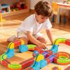 With Train and Traffic Signs Track Fusio Magnetic Car Toy 3D Cube Track Trackle Toy Set