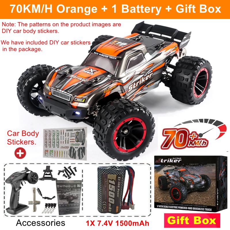 Remote Control Rc Car 50 Or Super Brushless 80km/h Fast Rtr High Speed All Terrain Off Road Radio 4x4 Truck For Adults Kids