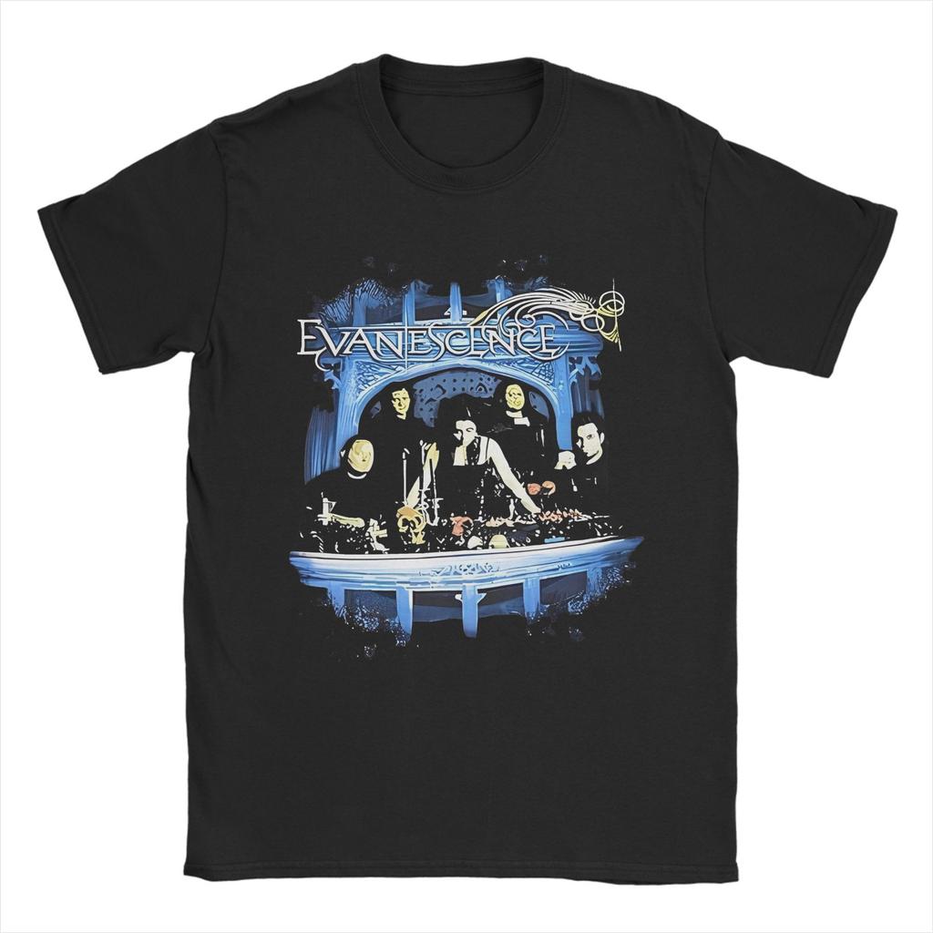 Ästhetische Evanescence Rockband langsames T-Shirt Herren Rundhals Kurzarm Kleidung Baumwolle Sommer Oberteil T-Shirt