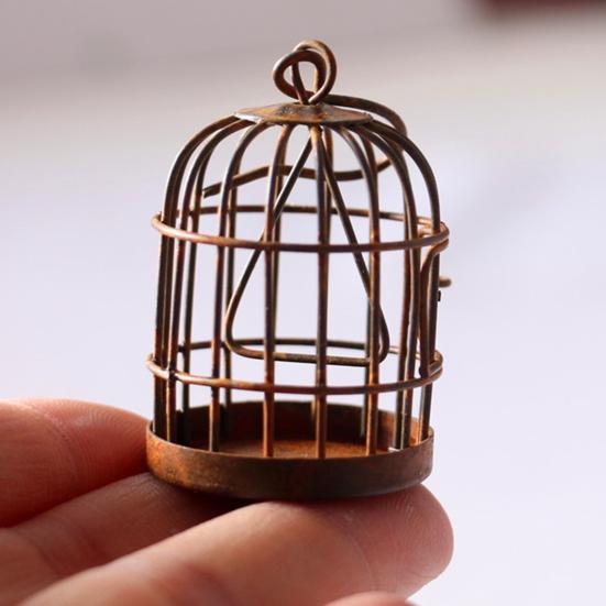 Miniature Dollhouse Birdcage Ornament Model Home Desktop Decor Kids Toy Gift
