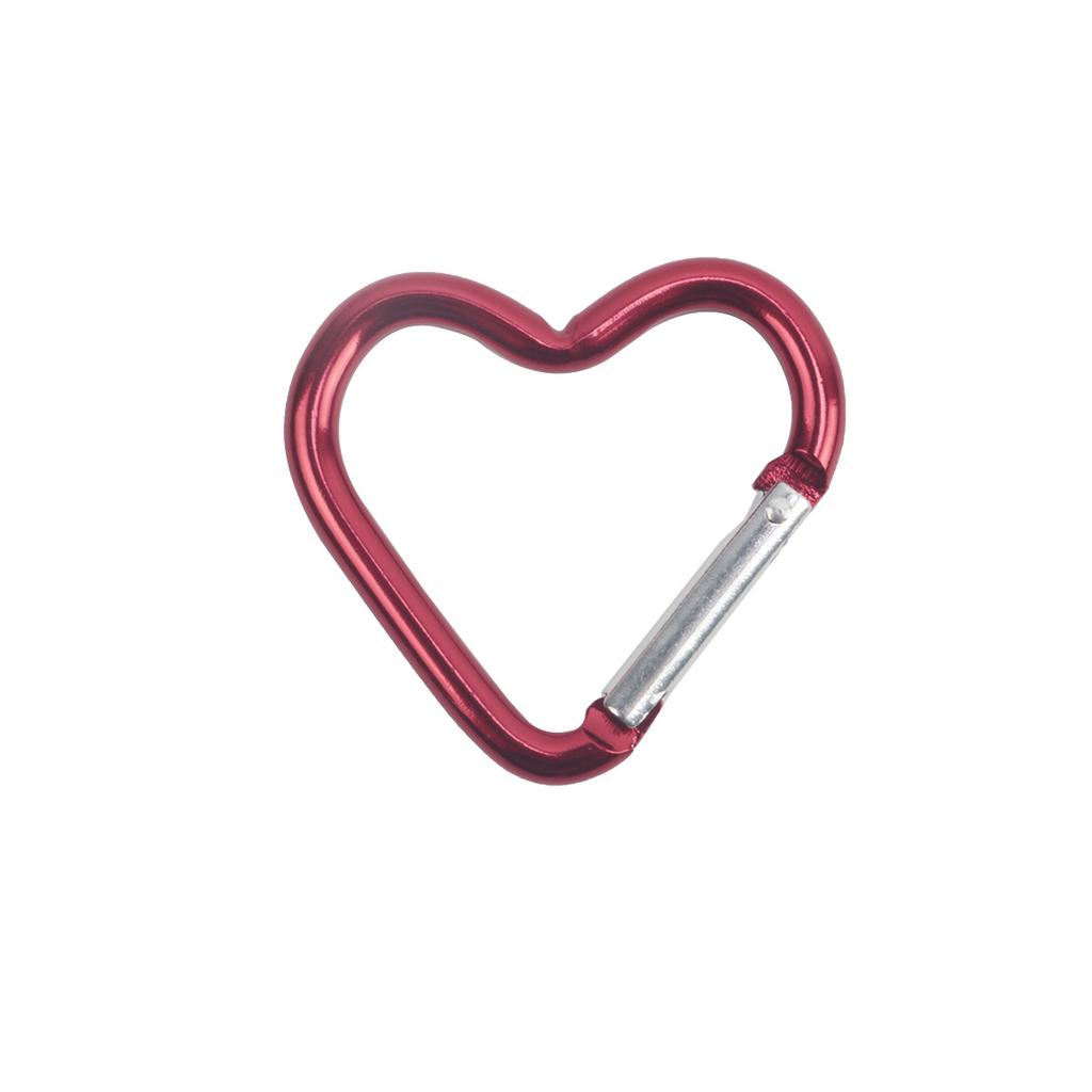 10 Piezas Mosquetón de Aluminio en Forma de Corazón Clip Llavero Gancho para Llavero para Exterior Hebilla Colgante para Botella de Agua Accesorios para Kit de Viaje