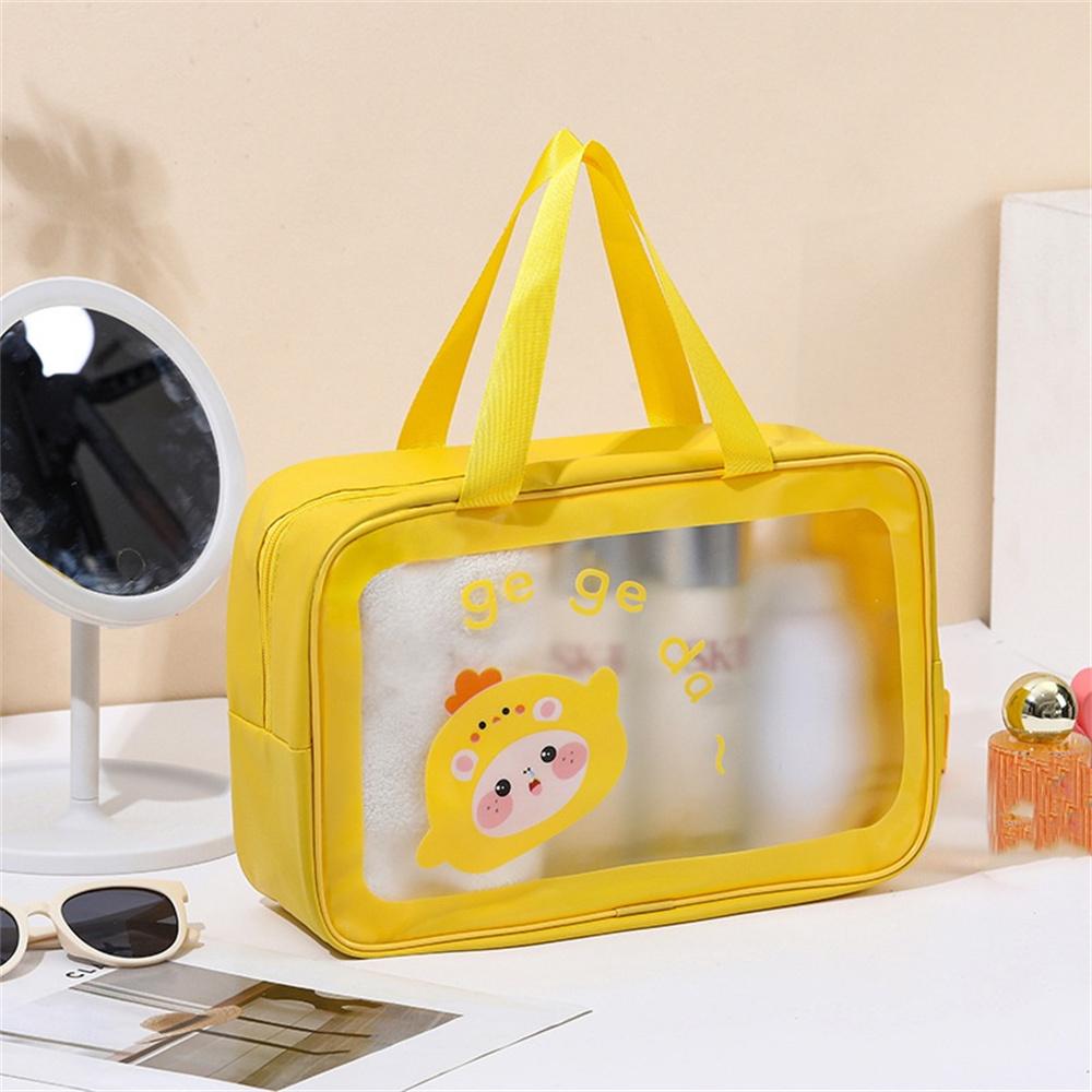 Travel PVC Transparent Makeup Bag Toiletry Storage Bag Swimming Beach Large Capacity Wash Bag Waterproof Portable Cosmetic Pouch