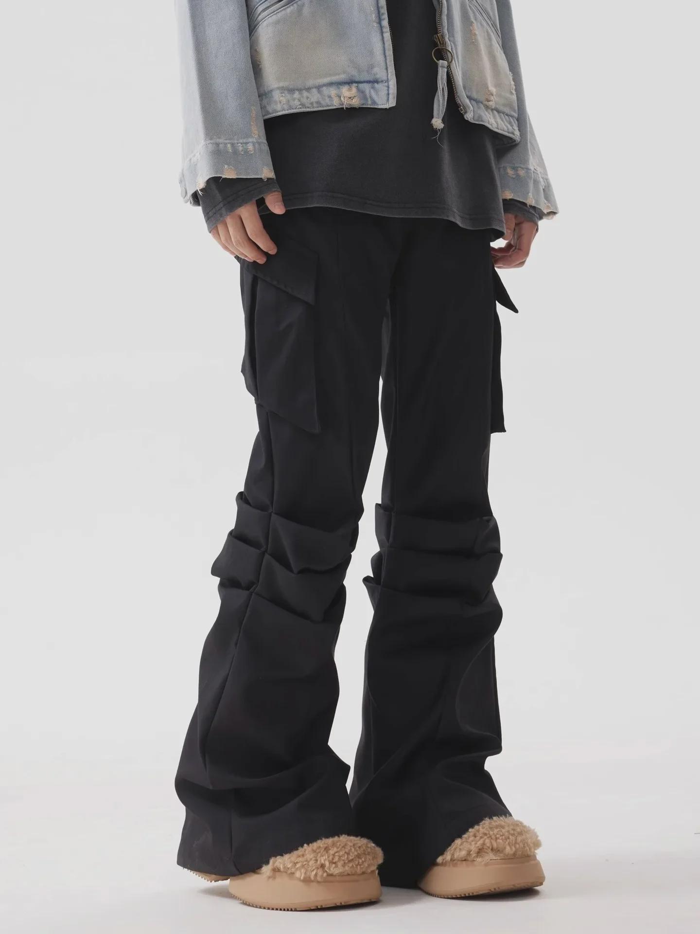 

Широкие расклешенные брюки Niche Retro Workwear - свободные брюки Cleanfit American Commuter S чёрный