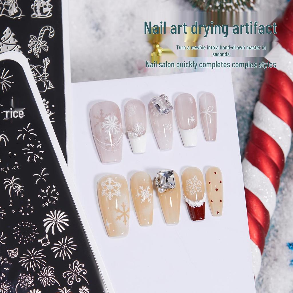 Christmas Nail Art Stamping Plates - Star and Bow Patterns, Transparent Steel Plates