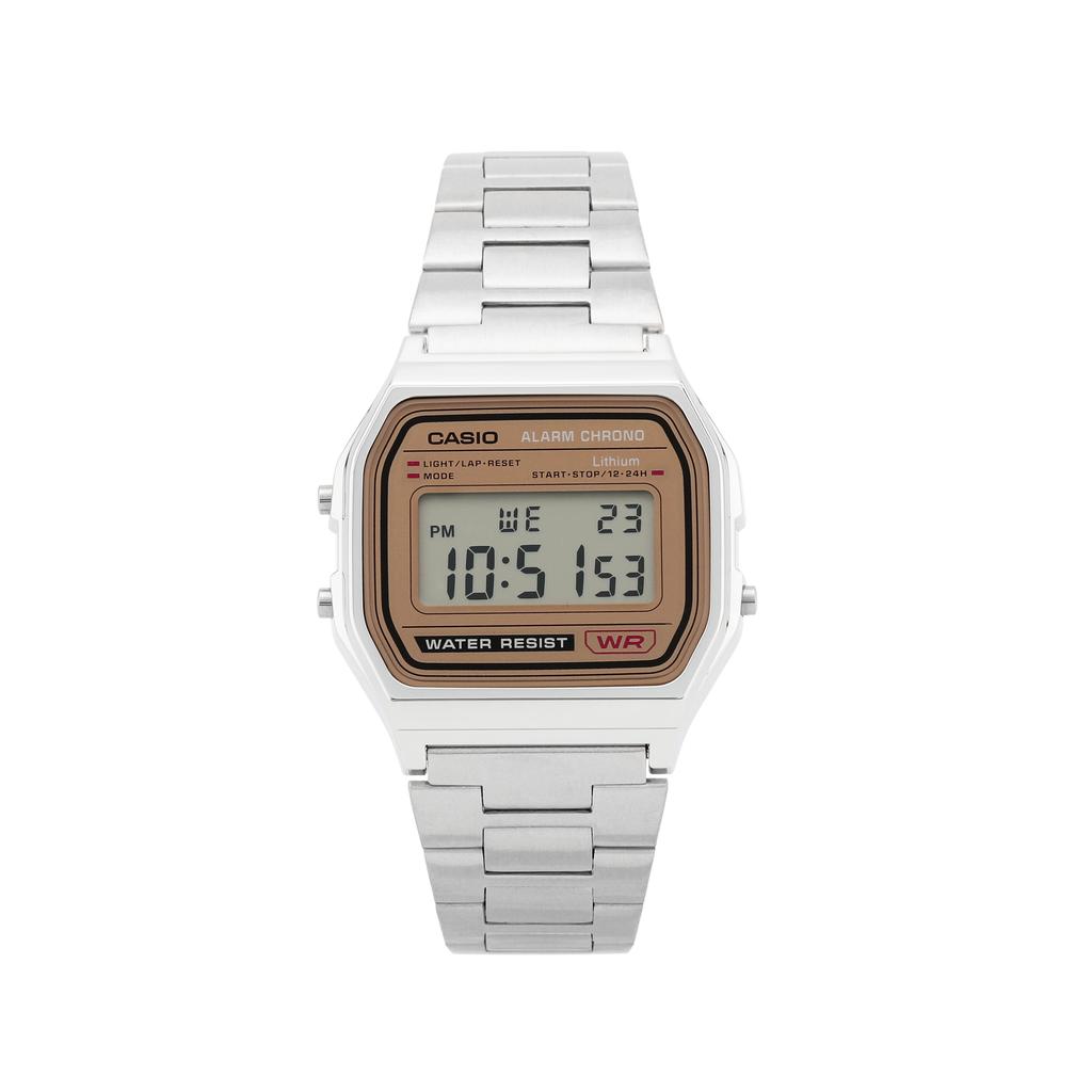 CASIO VINTAGE Quartz Movement Stainless Steel Strap Watch Unisex Gold Dial A158WEA-9JF