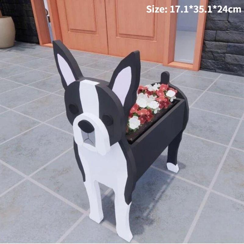 Nowa Doniczka Ogrodowa Pies Sadzarka Sznaucer Buldog Pudel Corgi Yorkshire Doniczki Ogrodowe DIY Sadzarka z PCV Kreskówka Dekoracja Domu