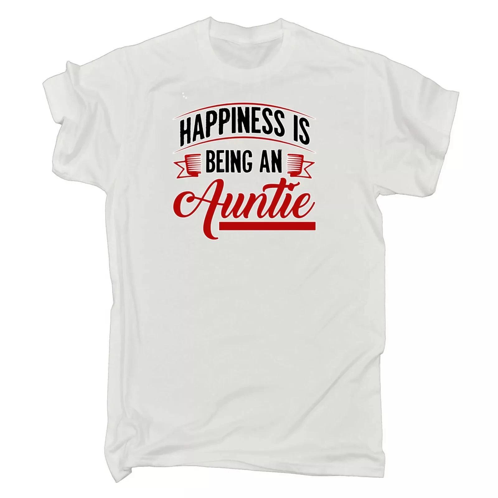 HAPPY TO BE AN AUNTIE - FUNNY SLOGAN Womens T-Shirt S