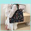 Stylish Large Capacity Tote Bag For Women Trendy Canvas Shoulder Bag Black Or White