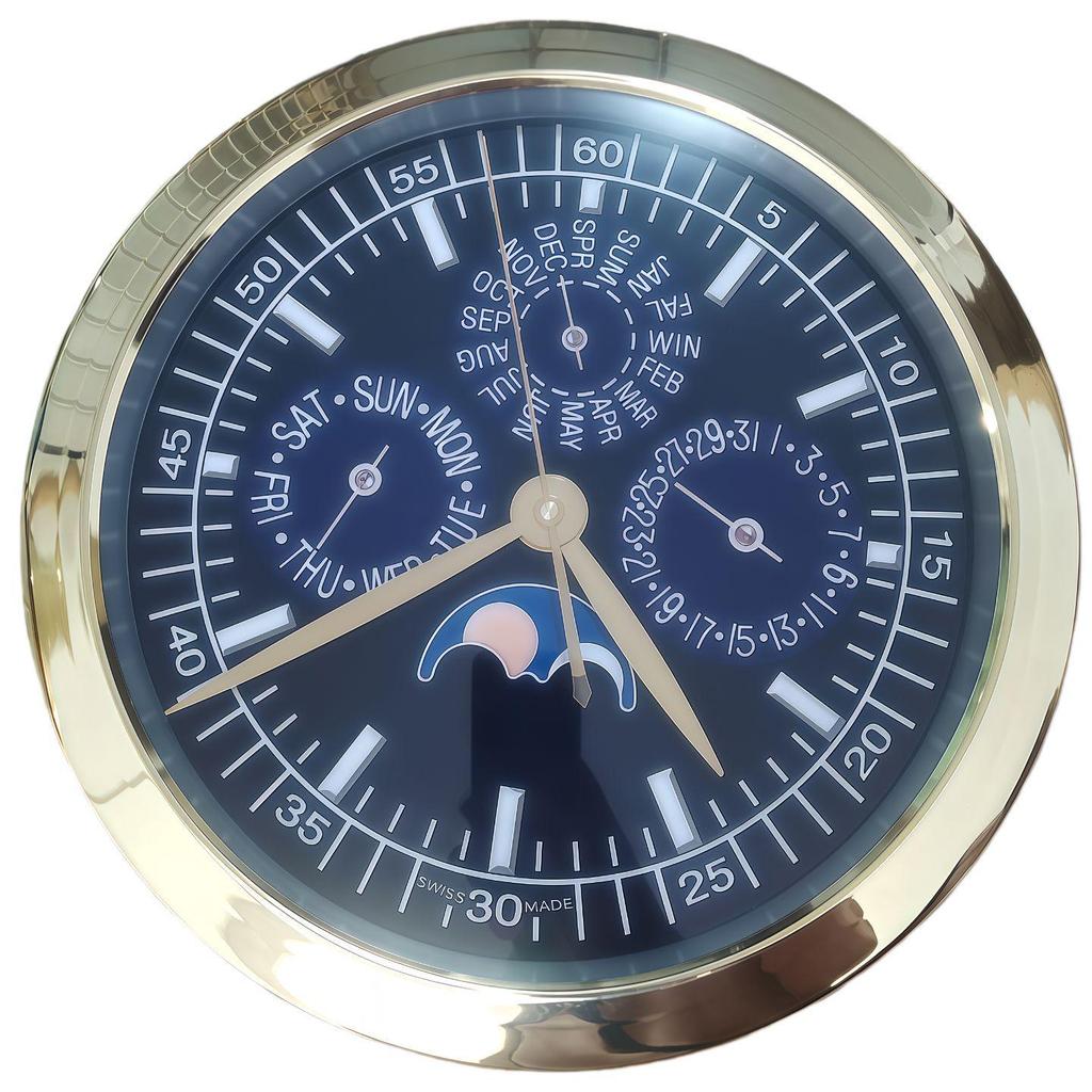 Leuchtende Lux Wandmontierte Metalluhr: Modernes Dekorationsstück für Wohnzimmer