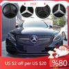 2025 Hot Front Grille Star Logo 3D Mirror Emblem With LED Lighting Chrome Silver Glossy Matte Black For Mercedes Benz W176 A180
