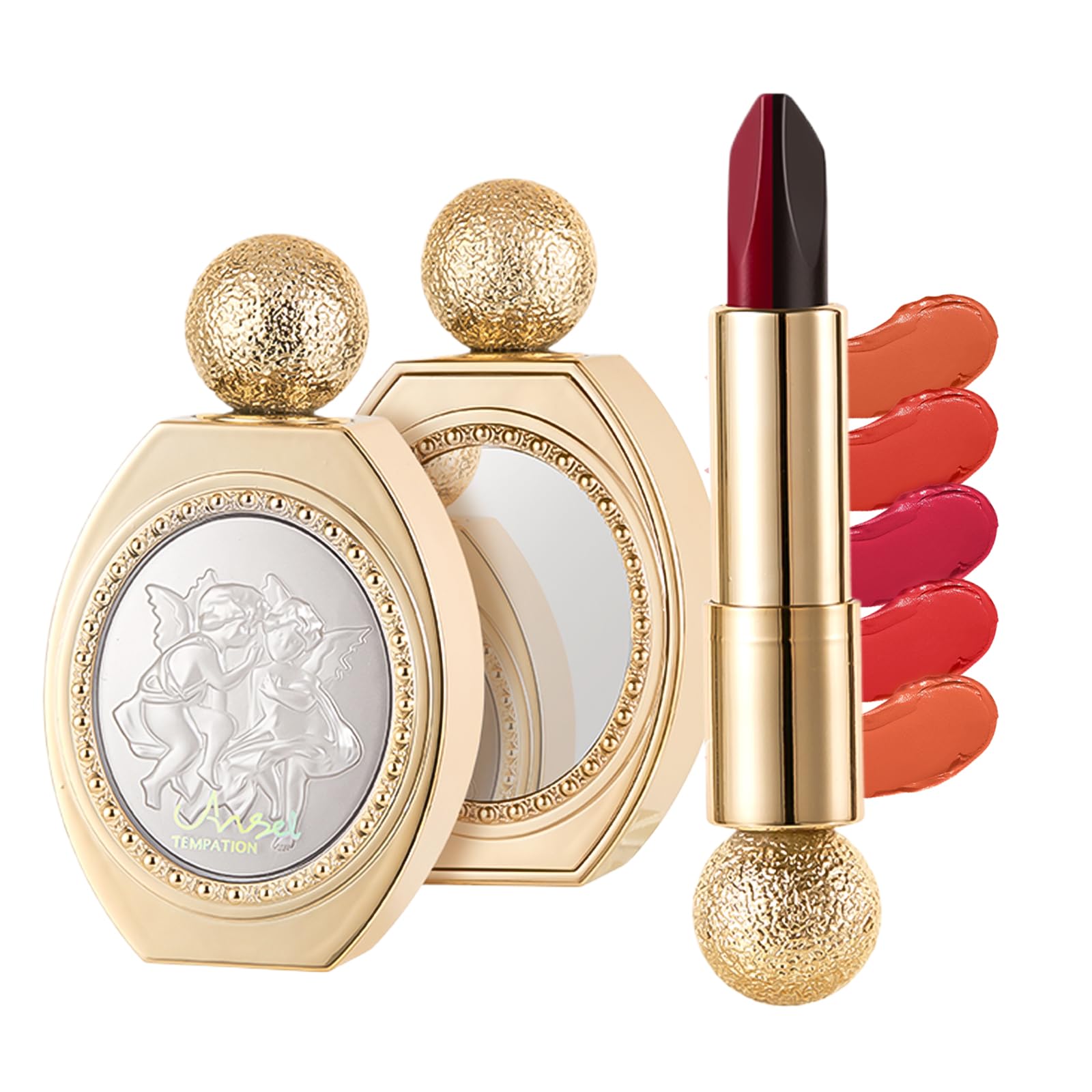 

Qin Derdom 5-Color Lipstick - Multi-Purpose Lipstick, Long-Lasting, Matte, Highly Pigmented, Popular, High Adhesion, Waterproof, with Portable