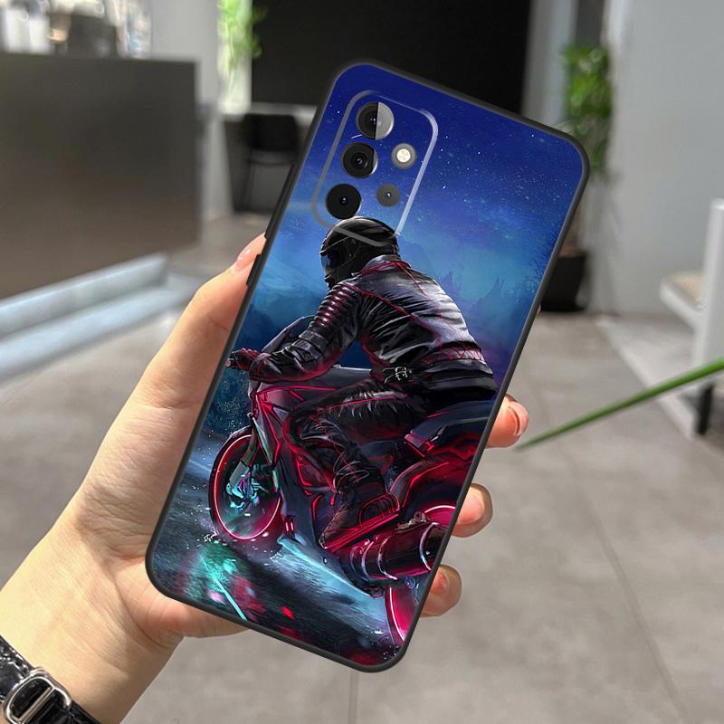 Neon Motorcycle Art Case For Samsung Galaxy A52 A32 A12 A56 A36 A54 A34 A14 A05 A16 A26 A13 A33 A53 A15 A35 A55