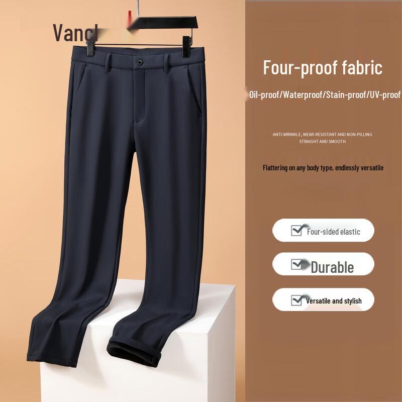 Vancl Men s Fleece-Lined Thermal Casual Business Trousers 32