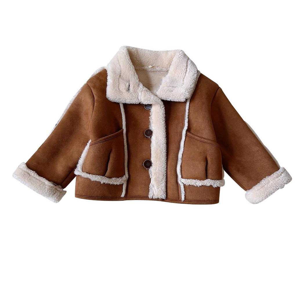 Chicker Koreanischer Wintermantel für Mädchen - Mit Fleece gefüttert, Pelzbesatz, Verdickt, BWB089