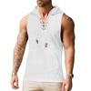 Summer Thin Casual Hooded Pure Color Lace-up Sleeveless Men's Tank Tops